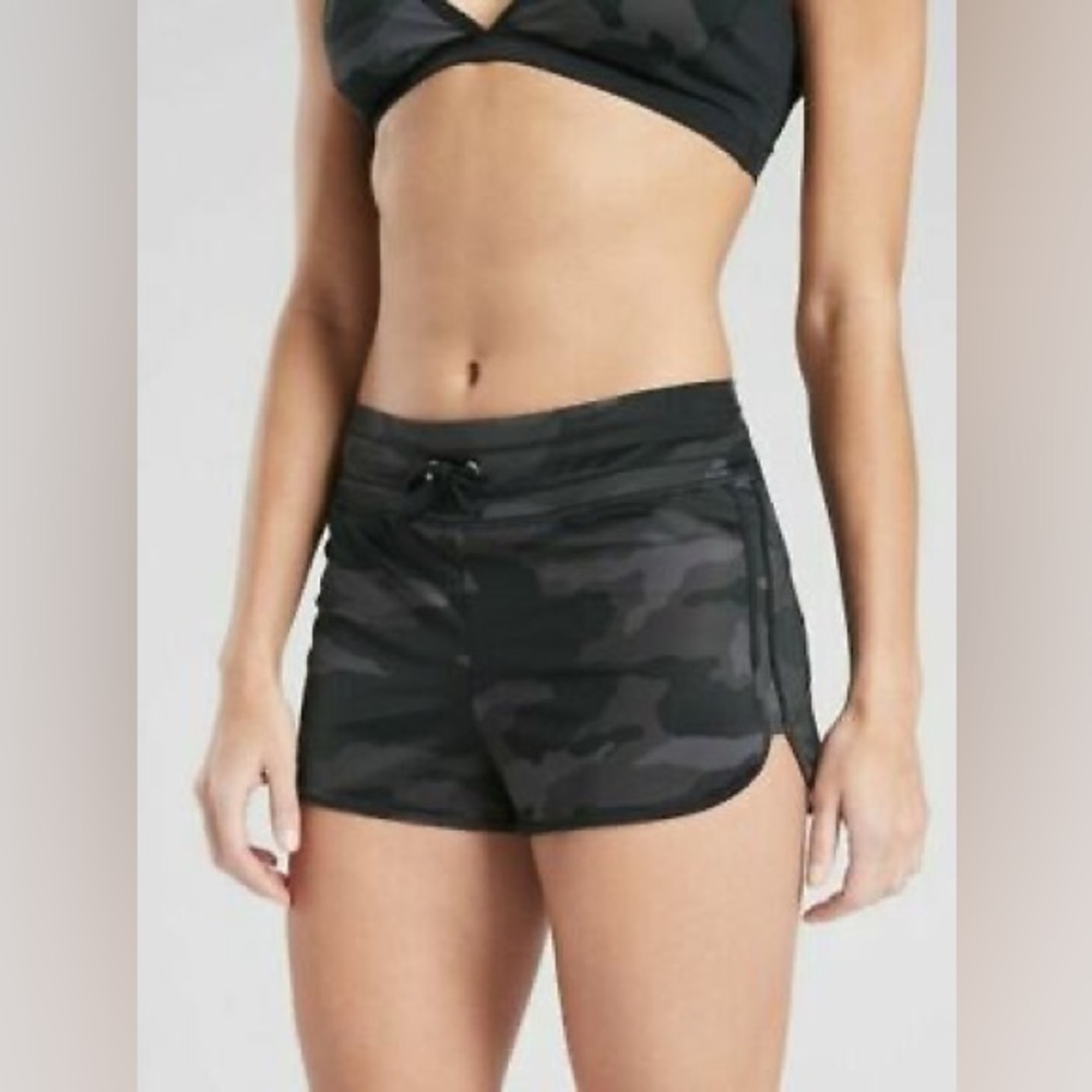 Athleta Black Camo Athletic Shorts